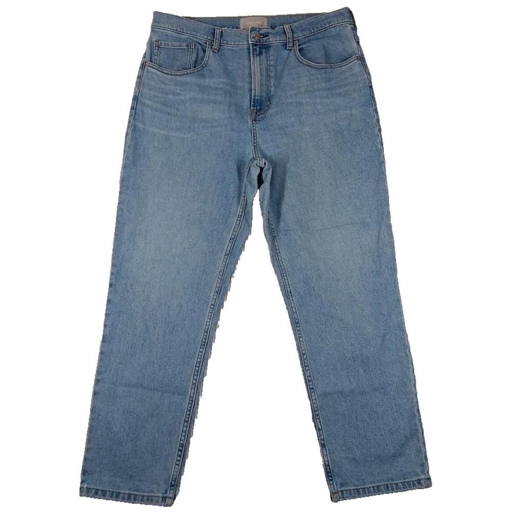 Everlane Women's Cheeky Straight Jeans Size 32 Ankle Light Sky‎ Stretch Denim